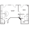 Traditional 1x1 763 SF